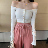 OFF-SHOULDER CROP TOP